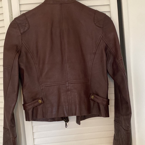 Leather jacket - dark maroon colour. Excellent condition.Laundry by Shelli Segal - Picture 4 of 6